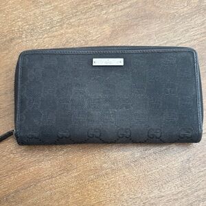 Authentic Gucci Black Monogram Wallet Vintage